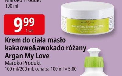 Krem do ciała masło kakaowe&awokado różany Argan My Love Maroko Produkt promocja w Leclerc