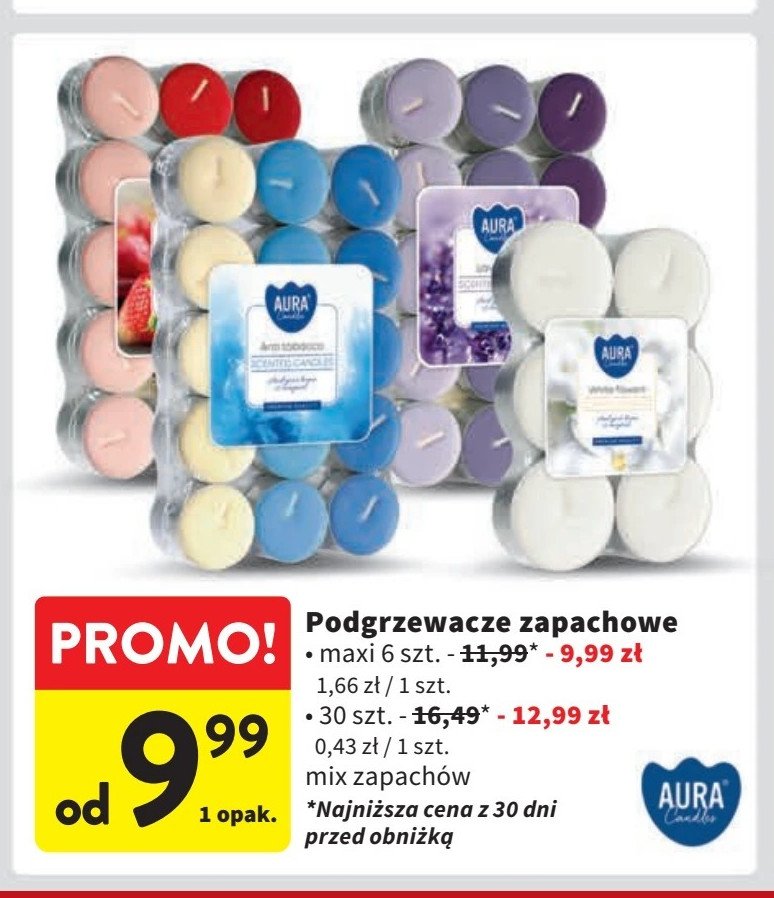 Podgrzewacze zapachowe lilac Aura fragrances candles promocja w Intermarche