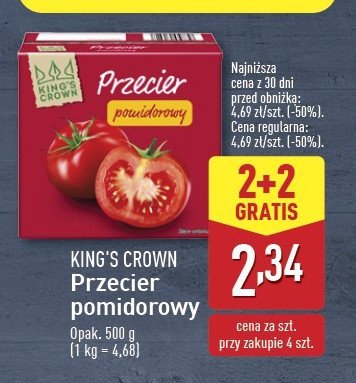 Przecier pomidorowy King's crown (aldi) promocja w Aldi
