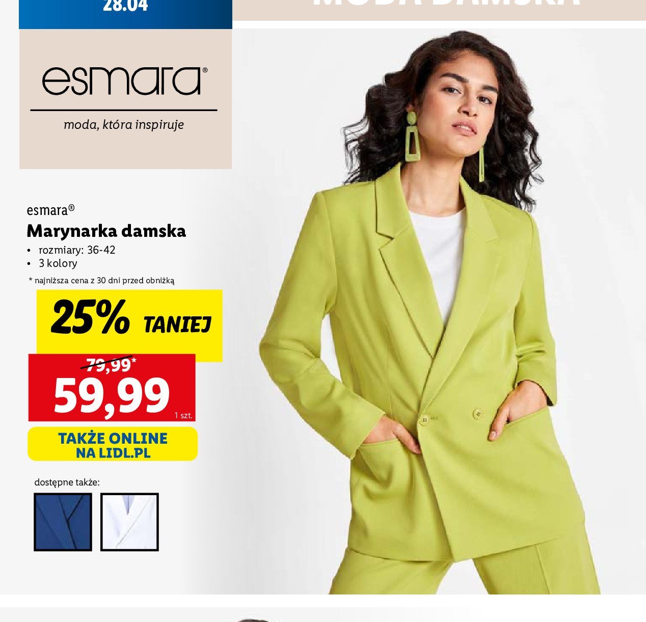 Marynarka damska 36-42 Esmara promocja w Lidl