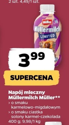 Napój mleczny Müllermilch Müller o smaku ciastka solony karmel-czekolada promocja w Netto