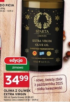 Oliwa z oliwek extra virgin Sparta Groves promocja w Stokrotka