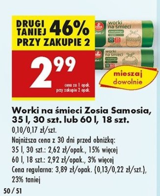 Worki na 艣mieci 35 l Zosia samosia promocja
