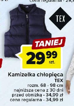 Kamizelka ch艂opi臋ca 68 - 98 cm Tex promocja
