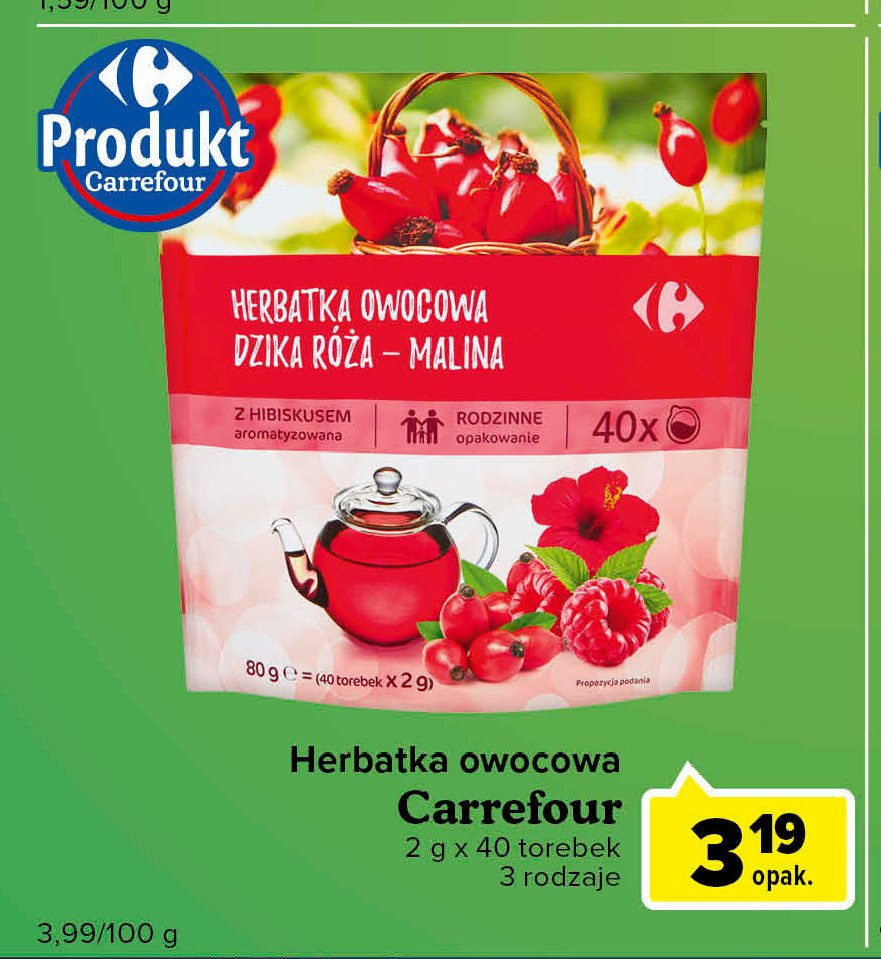 Herbatka dzika róża-malina Carrefour promocje