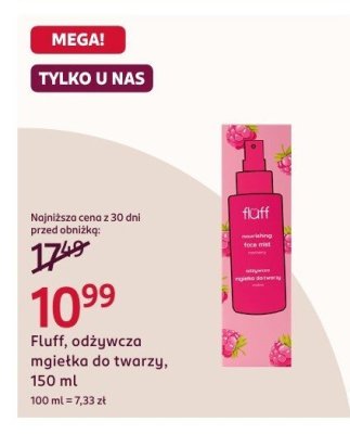 Odżywcza mgiełka do twarzy Fluff, 150 ml promocja w Rossmann