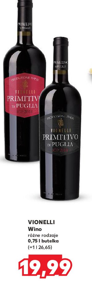 Wino Vionelli primitivo di puglia promocja w Kaufland