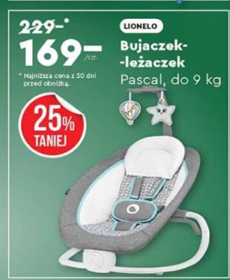Bujaczek-leżaczek Pascal, do 9 kg Lionelo promocja w Biedronka