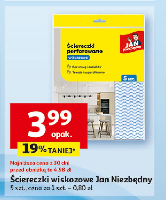 Ściereczki wiskozowce perforowane Jan niezbędny promocja w Auchan