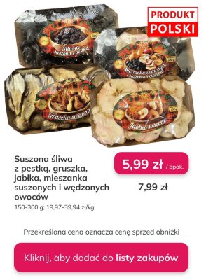 Mieszanka wędzonych i suszonych owoców  promocja w Stokrotka