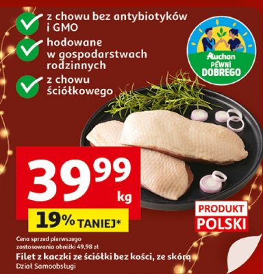 Filet z kaczki ze ściątki bez kości, ze skórą Dział Samoobsługi promocja w Auchan