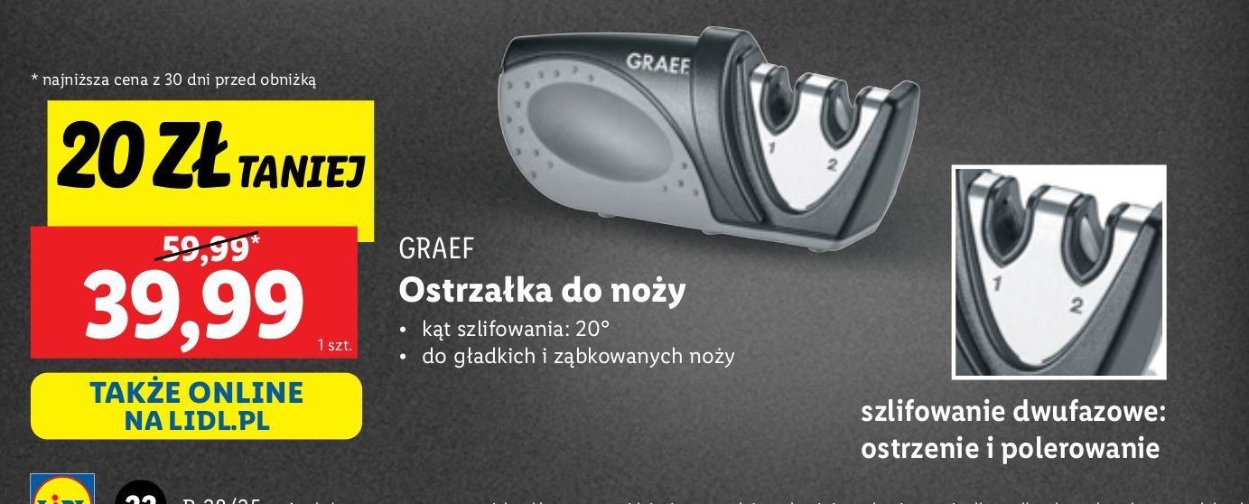 Ostrzałka do noży GRAEF promocja w Lidl
