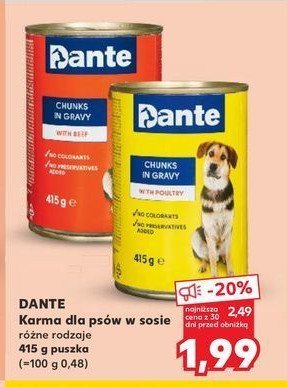 Karma dla ps贸w kurczak Dante promocja