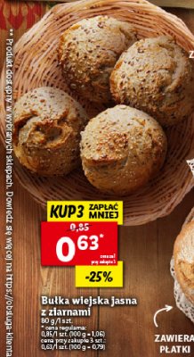 Bułka wiejska jasna z ziarnami Chrupiące z pieca promocja