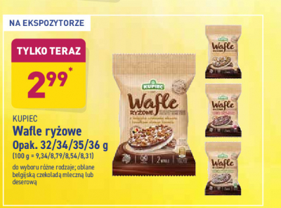 Wafle ryżowe w czekoladzie deserowej z miętą Kupiec promocja