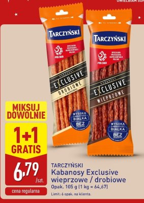 Kabanosy Exclusive wieprzowe 1+1 GRATIS promocja w Aldi