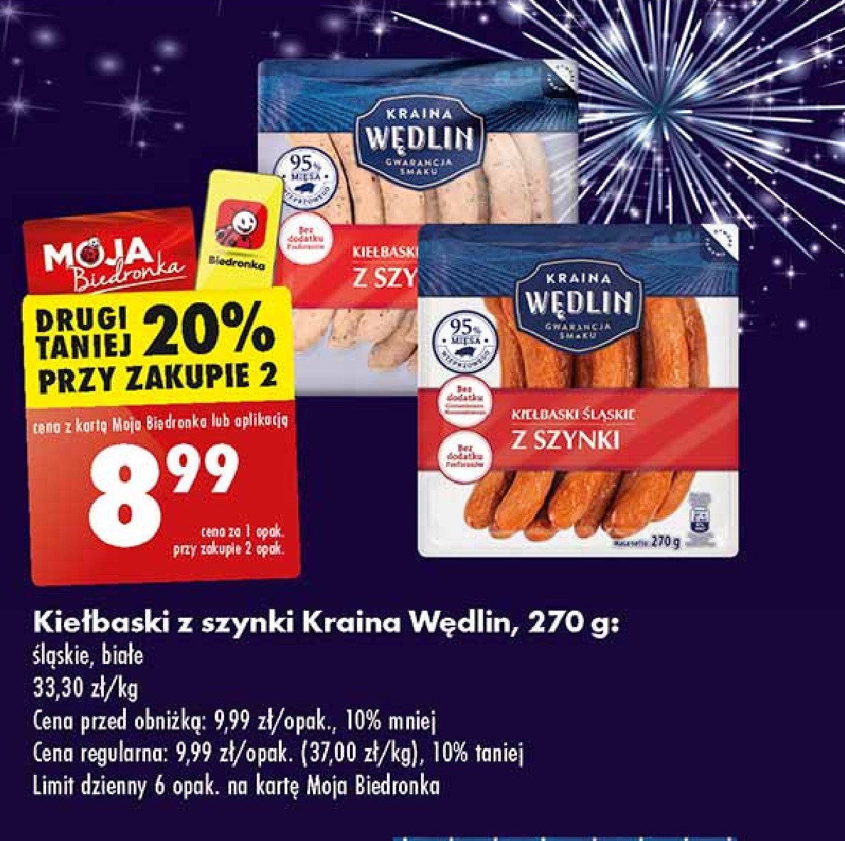 Kiełbaski śląskie z szynki Kraina wędlin promocja