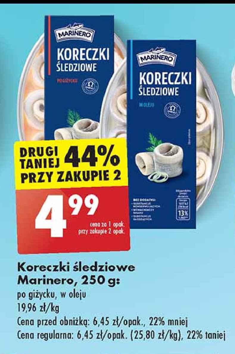 Koreczki śledziowe w oleju Marinero promocja