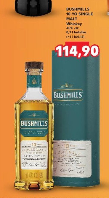 Whiskey karton BUSHMILLS SINGLE MALT 10 YO promocja