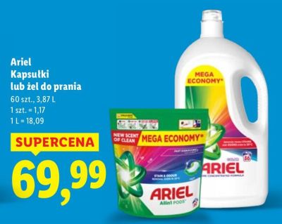 Kapsułki lub żel do prania Ariel Kapsułki lub żel do prania promocja w Lidl