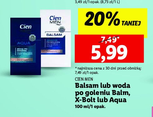 Woda po goleniu aqua Cien men promocja