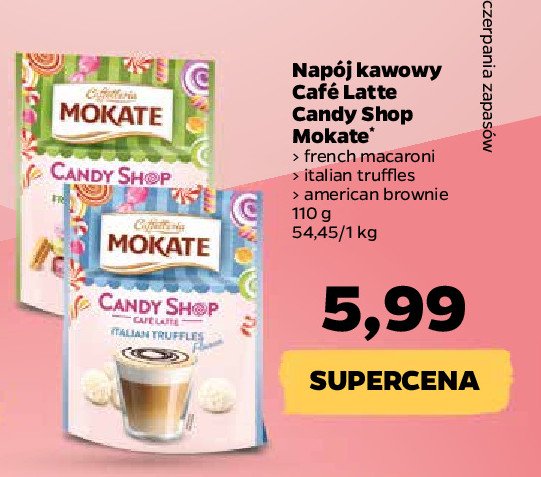 Kawa american brownie MOKATE CANDY SHOP CAFE LATTE promocja