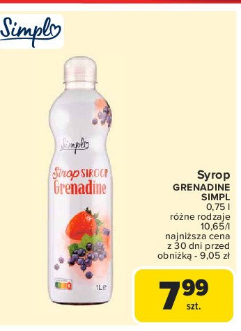 Syrop grenadine Simpl promocja w Carrefour Market