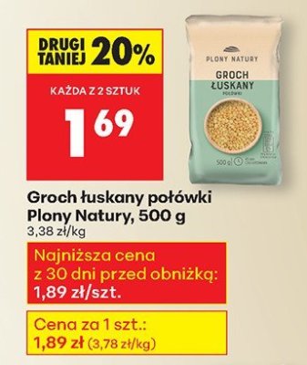 Groch łuskany połówki Plony Natury, 500 g promocja w Biedronka