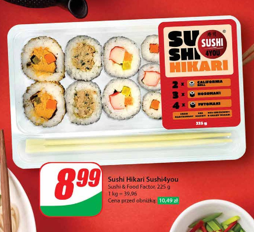 Sushi hikari Sushi 4you promocja w Dino