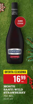 Wino Monte Santi Wild Strawberry słodkie czerwone promocja w Biedronka
