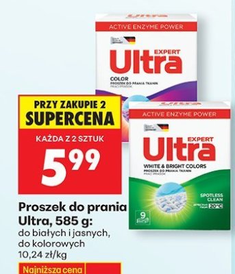 Proszek do prania Ultra, 585 g: do białych i jasnych, do kolorowych promocja w Biedronka