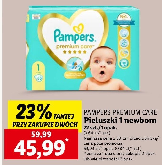 Pieluszki dla dzieci mini Pampers premium care promocja