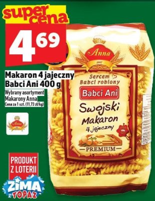 Makaron 4 jajeczny Babci Ani 400 g Swejski promocja w TOPAZ