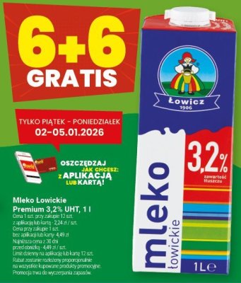 Mleko Łowickie Premium 3,2% UHT promocja w Twój Market