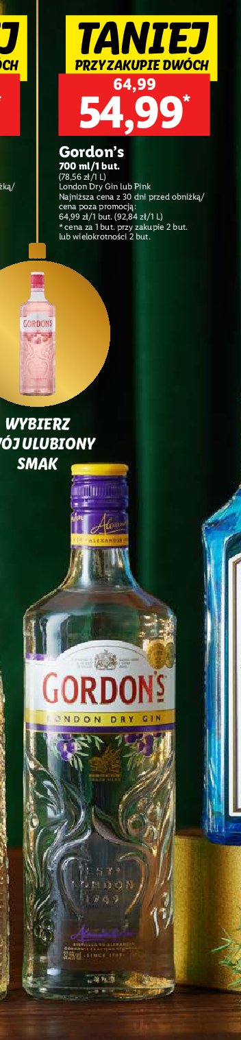 Gin Gordon's london dry gin promocja w Lidl