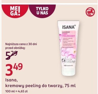 Peeling kremowy Isana, do twarzy, 75 ml promocja w Rossmann