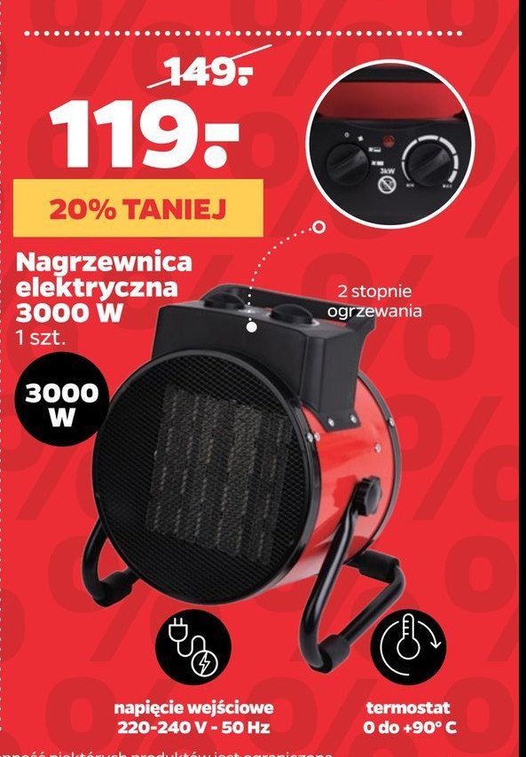 Nagrzewnica elektryczna 3000 w promocja