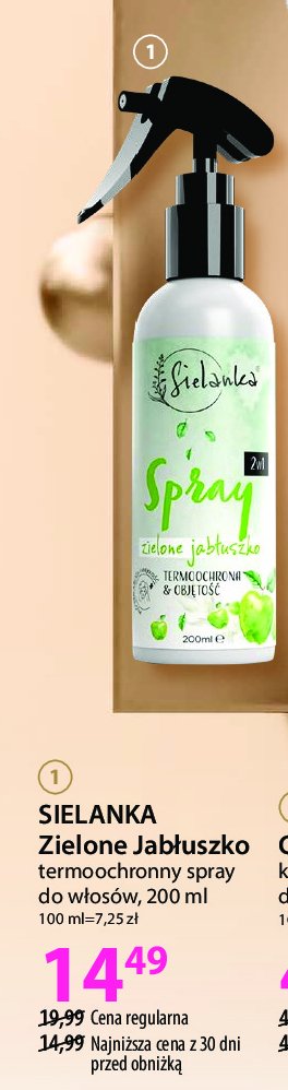 Spray termoochronny zielone jabłuszko Sielanka (kosmetyki) Solverx promocja