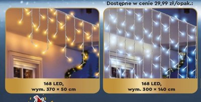 Kurtyna świetlna 168 LED promocja w Biedronka