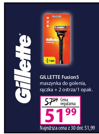 Maszynka do golenia + 2 wkłady Gillette fusion promocja