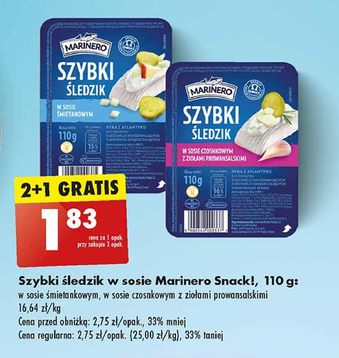 Szybki śledzik w sosie śmietankowym Marinero snack! promocja