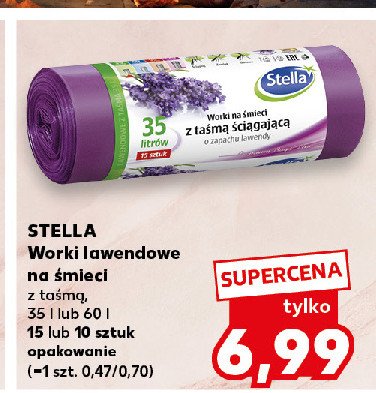 Worki na śmieci lawendowe 35 l Stella promocja