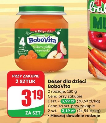 Deser dla dzieci BoboVita różne rodzaje promocja w Dino