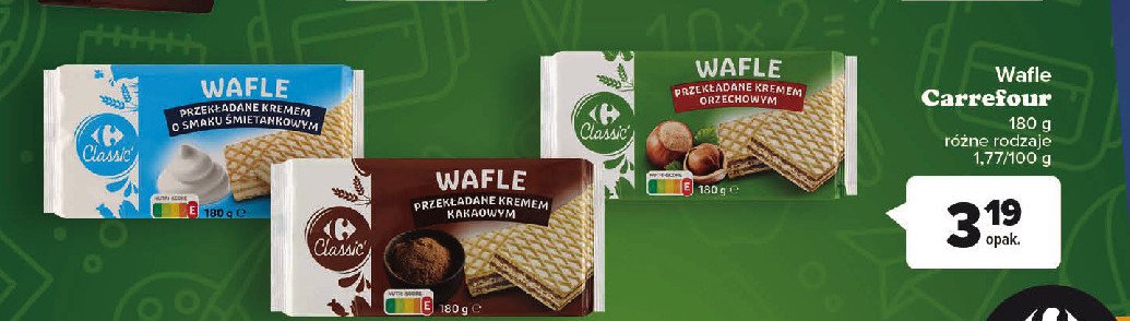 Wafle z kremem kakaowym Carrefour promocja