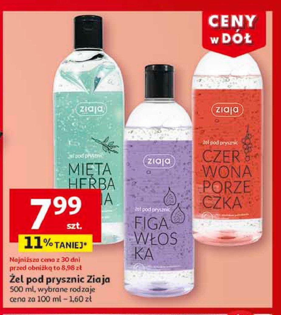 Żel pod prysznic czerwona porzeczka Ziaja promocja w Auchan