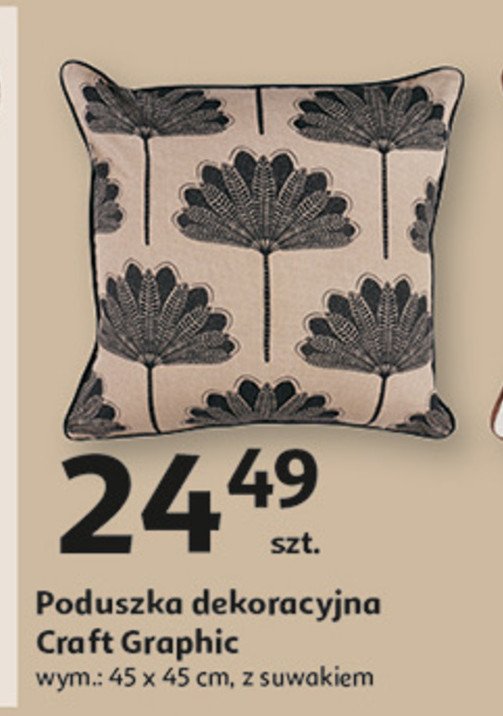 Poduszka dekoracyjna craft graphic 45 x 45 cm promocja