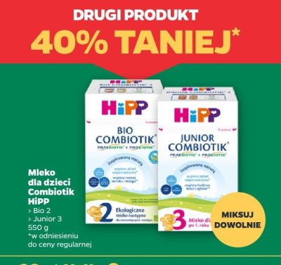 Mleko dla dzieci Combiotik Bio 2 i Junior 3 DRUGIE -40% promocja w Netto