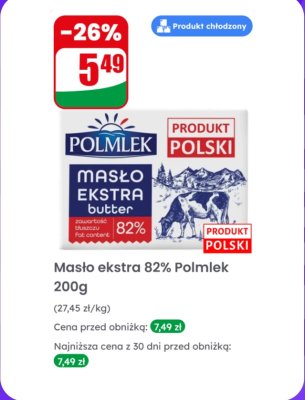 Masło ekstra 82%  promocja w Dino
