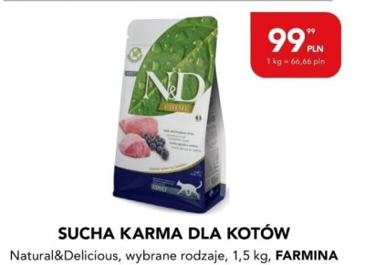 Sucha karma dla kotów Natural&Delicious, wybrane rodzaje, 1,5 kg promocja w Aquael zoo