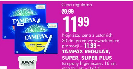 Tampony non-plastic regular Tampax promocja